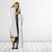 Haiti Flag Traditional Dashiki Hooded Blanket Yellow Color