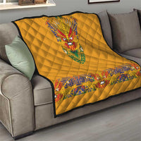 Haiti Flag Traditional Dashiki Quilt Yellow Color