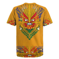 Haiti Flag Traditional Dashiki Rugby Jersey Yellow Color