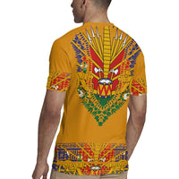 Haiti Flag Traditional Dashiki Rugby Jersey Yellow Color