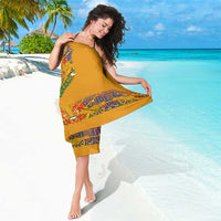 Haiti Flag Traditional Dashiki Sarong Yellow Color
