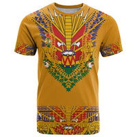 Haiti Flag Traditional Dashiki T Shirt Yellow Color