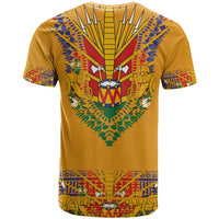 Haiti Flag Traditional Dashiki T Shirt Yellow Color