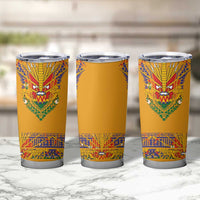 Haiti Flag Traditional Dashiki Tumbler Cup Yellow Color