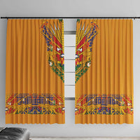 Haiti Flag Traditional Dashiki Window Curtain Yellow Color