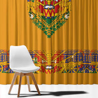 Haiti Flag Traditional Dashiki Window Curtain Yellow Color
