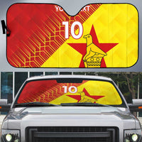 Custom Zimbabwe Cricket Auto Sun Shade Flame Warriors Zimbabwe Spirit - Wonder Print Shop