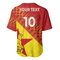 Custom Zimbabwe Cricket Baseball Jersey Flame Warriors Zimbabwe Spirit - Wonder Print Shop