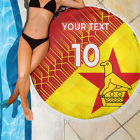 Custom Zimbabwe Cricket Beach Blanket Flame Warriors Zimbabwe Spirit - Wonder Print Shop