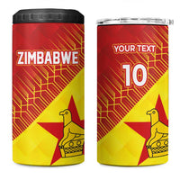 Custom Zimbabwe Cricket 4 in 1 Can Cooler Tumbler Flame Warriors Zimbabwe Spirit - Wonder Print Shop