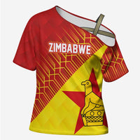 Custom Zimbabwe Cricket Cross Shoulder Shirt Flame Warriors Zimbabwe Spirit - Wonder Print Shop