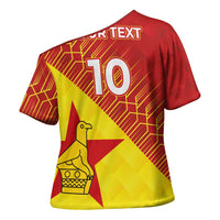 Custom Zimbabwe Cricket Cross Shoulder Shirt Flame Warriors Zimbabwe Spirit - Wonder Print Shop