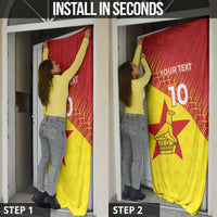 Custom Zimbabwe Cricket Door Cover Flame Warriors Zimbabwe Spirit - Wonder Print Shop