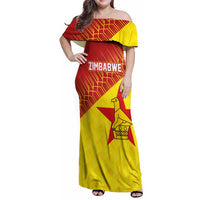 Custom Zimbabwe Cricket Family Matching Off Shoulder Maxi Dress and Hawaiian Shirt Flame Warriors Zimbabwe Spirit - Wonder Print Shop