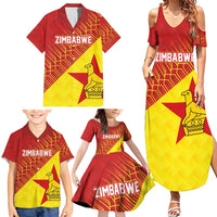 Custom Zimbabwe Cricket Family Matching Summer Maxi Dress and Hawaiian Shirt Flame Warriors Zimbabwe Spirit - Wonder Print Shop