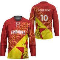 Custom Zimbabwe Cricket Hockey Jersey Flame Warriors Zimbabwe Spirit - Wonder Print Shop