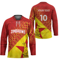 Custom Zimbabwe Cricket Hockey Jersey Flame Warriors Zimbabwe Spirit - Wonder Print Shop