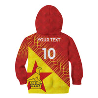Custom Zimbabwe Cricket Kid Hoodie Flame Warriors Zimbabwe Spirit - Wonder Print Shop