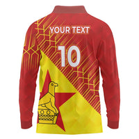 Custom Zimbabwe Cricket Long Sleeve Polo Shirt Flame Warriors Zimbabwe Spirit - Wonder Print Shop
