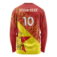 Custom Zimbabwe Cricket Long Sleeve Shirt Flame Warriors Zimbabwe Spirit - Wonder Print Shop