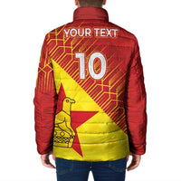 Custom Zimbabwe Cricket Padded Jacket Flame Warriors Zimbabwe Spirit - Wonder Print Shop