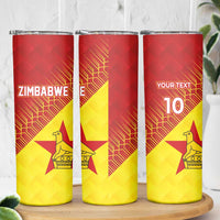 Custom Zimbabwe Cricket Skinny Tumbler Flame Warriors Zimbabwe Spirit - Wonder Print Shop