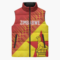 Custom Zimbabwe Cricket Sleeveless Puffer Jacket Flame Warriors Zimbabwe Spirit - Wonder Print Shop