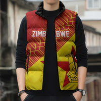 Custom Zimbabwe Cricket Sleeveless Puffer Jacket Flame Warriors Zimbabwe Spirit - Wonder Print Shop