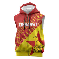 Custom Zimbabwe Cricket Sleeveless Zip Hoodie Flame Warriors Zimbabwe Spirit - Wonder Print Shop
