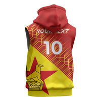Custom Zimbabwe Cricket Sleeveless Zip Hoodie Flame Warriors Zimbabwe Spirit - Wonder Print Shop