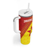 Custom Zimbabwe Cricket Tumbler With Handle Flame Warriors Zimbabwe Spirit - Wonder Print Shop