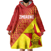 Custom Zimbabwe Cricket Wearable Blanket Hoodie Flame Warriors Zimbabwe Spirit - Wonder Print Shop
