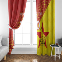 Custom Zimbabwe Cricket Window Curtain Flame Warriors Zimbabwe Spirit - Wonder Print Shop
