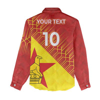 Custom Zimbabwe Cricket Women Casual Shirt Flame Warriors Zimbabwe Spirit - Wonder Print Shop