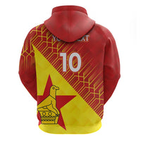 Custom Zimbabwe Cricket Zip Hoodie Flame Warriors Zimbabwe Spirit - Wonder Print Shop