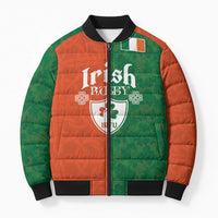 Custom Irish Rugby Bomber Puffer Jacket Shamrock with Celtics Vibes The Half Style - Wonder Print Shop