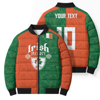 Custom Irish Rugby Bomber Puffer Jacket Shamrock with Celtics Vibes The Half Style - Wonder Print Shop
