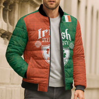 Custom Irish Rugby Bomber Puffer Jacket Shamrock with Celtics Vibes The Half Style - Wonder Print Shop