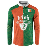 Custom Irish Rugby Button Sweatshirt Shamrock with Celtics Vibes The Half Style - Wonder Print Shop