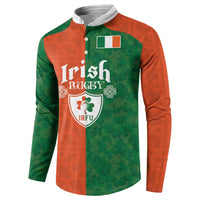 Custom Irish Rugby Button Sweatshirt Shamrock with Celtics Vibes The Half Style - Wonder Print Shop