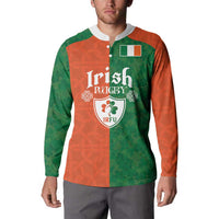 Custom Irish Rugby Button Sweatshirt Shamrock with Celtics Vibes The Half Style - Wonder Print Shop