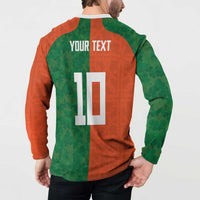 Custom Irish Rugby Button Sweatshirt Shamrock with Celtics Vibes The Half Style - Wonder Print Shop