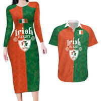 Custom Irish Rugby Couples Matching Long Sleeve Bodycon Dress and Hawaiian Shirt Shamrock with Celtics Vibes The Half Style - Wonder Print Shop