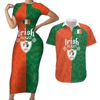 Custom Irish Rugby Couples Matching Short Sleeve Bodycon Dress and Hawaiian Shirt Shamrock with Celtics Vibes The Half Style - Wonder Print Shop