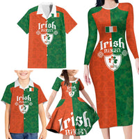 Custom Irish Rugby Family Matching Long Sleeve Bodycon Dress and Hawaiian Shirt Shamrock with Celtics Vibes The Half Style - Wonder Print Shop