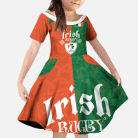 Custom Irish Rugby Family Matching Off Shoulder Maxi Dress and Hawaiian Shirt Shamrock with Celtics Vibes The Half Style - Wonder Print Shop