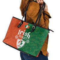 Irish Rugby Leather Tote Bag Shamrock with Celtics Vibes The Half Style - Wonder Print Shop