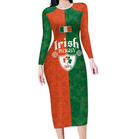 Custom Irish Rugby Long Sleeve Bodycon Dress Shamrock with Celtics Vibes The Half Style - Wonder Print Shop