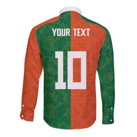 Custom Irish Rugby Long Sleeve Button Shirt Shamrock with Celtics Vibes The Half Style - Wonder Print Shop