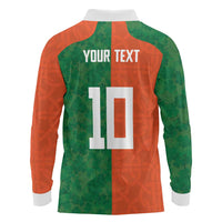 Custom Irish Rugby Long Sleeve Polo Shirt Shamrock with Celtics Vibes The Half Style - Wonder Print Shop